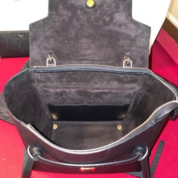 Celine Mini Belt Bag & Large Zipped Wallet in Grained Calfskin Black - Picture 4 of 7